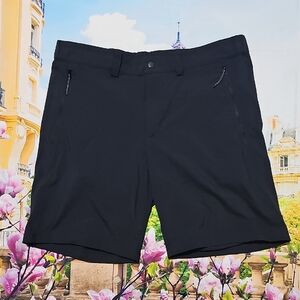 Fjallraven High Coast Black Flat Front Pact Shorts Size 38 New